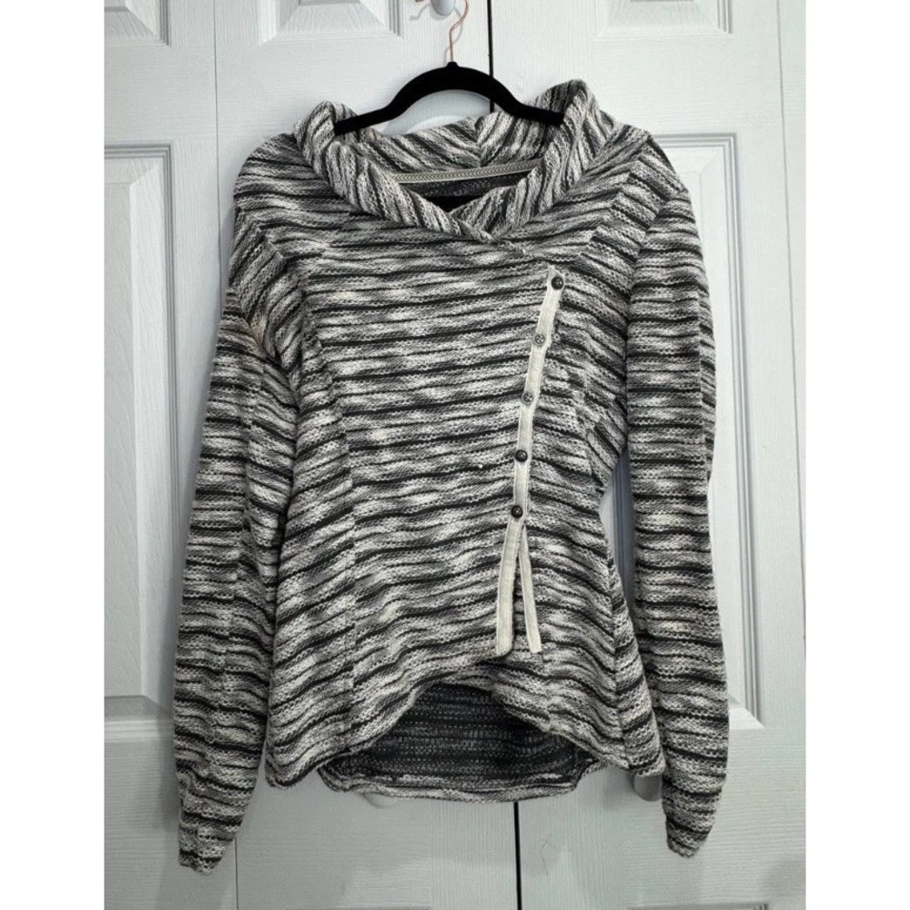Anthropologie Saturday Sunday Knit Cardigan Sweater Women's Medium Black White